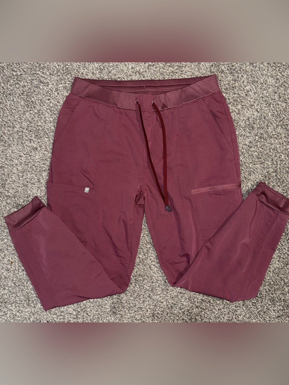 Fabletics Women's Burgundy Drawstring Scrubs Joggers
